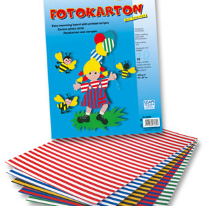 Fotokarton mit Streifen, 50x70cm, farbig sortiert